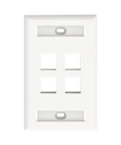 NK4FWHY-PANDUIT-Placa de Pared Vertical, Salida Para 4 Puertos Keystone, Con Espacios Para Etiquetas, Color Blanco