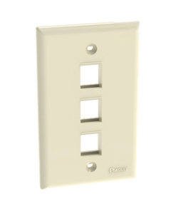 NK3FNEI-PANDUIT-Placa de Pared Vertical, Salida Para 3 Puertos Keystone, Color Marfil