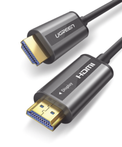 50217-UGREEN-Cable HDMI de 30 Metros (98.43 Pies) por Fibra Óptica 4K@60Hz | Fibra de 4 Núcleos + Cobre EstaÑado de 7 Núcleos | Compatible con HDMI 2.0 | Alta Velocidad 18 Gbps | 3D | HDR | Carcasa de Zinc | Premium | 2 AÑos de GarantÍa