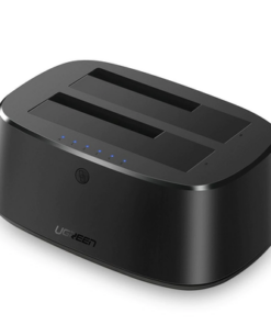 50854-UGREEN-Base USB 3.0 para Disco Duro de Doble Bahía | Soporta Discos SATA de 2.5' & 3.5´ | Soporta discos de 12TB | Compatible con UASP, SATA 3.0 | Con adaptador de corriente 12V3A | Cable USB 1M | Alta Velocidad | Modo Clonación.