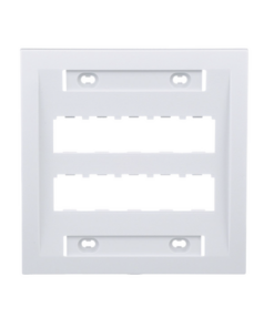 CFPE10WH-2GY-PANDUIT-Placa de Pared Vertical Ejecutiva, Salida Para 10 Puertos Mini-Com, Con Espacios Para Etiquetas, Color Blanco