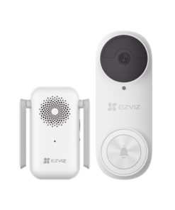 CS-DB2KIT-EZVIZ-Timbre con Cámara Wi-Fi (Doorbell) de Batería Recargable  / Libre de Cables / Uso Exterior Con Protección (IP65) / Cámara 3 Megapíxel / Llamada a la App / Incluye Timbre Para Interior Con Timbres Seleccionables / Ranura 