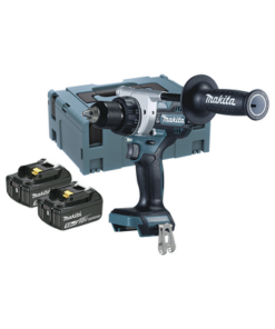 DDF-486-RTJ-MAKITA-Taladro Atornillador BL 18 V 5 Ah LXT 130 Nm 2 Velocidades (0-550 0-2100 rpm). Incluye 2 Baterías de 18 V, Cargador rápido, 2 Puntas doble y Maletín Makpac.