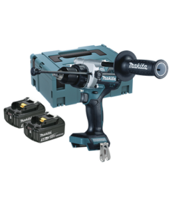 DHP-486-RTJ-MAKITA-Taladro combinado BL 18 V LXT 5.0 Ah 130 Nm. Incluye 2 baterías 5.0 Ah, cargador rápido y maletín Makpac.