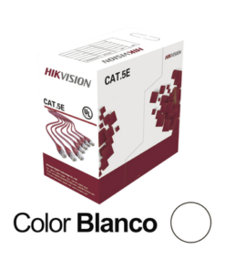 DS-1LN5ESW/100-HIKVISION-Bobina de Cable UTP 100 Metros / Cat5E (24 AWG) / Color Blanco / PVC (CM) / Uso en Interior / 100% Cobre / Para Aplicaciones de CCTV y Redes de Datos