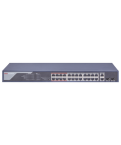 DS-3E0326P-E(B)-HIKVISION-Switch PoE+ / No Administrable / 24 puertos 10/100 Mbps PoE+ / 2 puertos 10/100/1000 Mbps + 2 puertos SFP de Uplink / PoE hasta 250 metros / 230 W