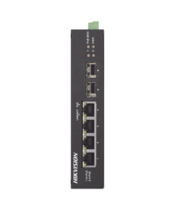 DS-3T0506HP-E/HS-HIKVISION-Switch Industrial No Administrable Gigabit / 3 Puertos Gigabit PoE+ (30 W) + 1 Puerto Gigabit PoE++ (60 W) / 2 Puertos SFP / 65 W Total / 48 a 57 VCD / Ideal para Proyectos / 300 Metros de Distancia