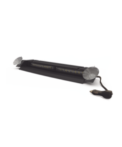 ED5051VDL2RW-ECCO-Luz de Visera, 12-24 Vcc con enchufe vehicular, doble cabezal, dual color, rojo/claro