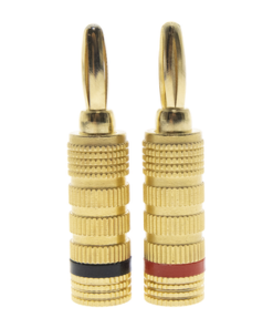 EP-BSC-KIT-EPCOM PROAUDIO-Kit Conector Banana Tipo Tornillo para Bocinas | Instalaciones Profesionales de Audio | Chapado en Oro | Color Negro + Rojo (2 Piezas)