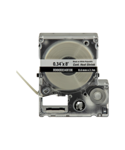 H000X034H1M-PANDUIT-Casete de Etiquetas de Poliolefina de Cinta Continua, Tubo Termocontráctil, 8.6 (0.34 in) mm de Ancho y 2.4 m de largo, Para Cables de 1.5 a 4.8 mm (18-12 AWG) de Diámetro, Color Blanco