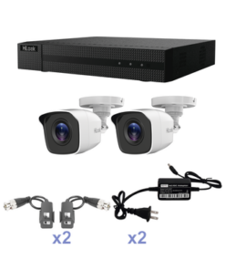 HL10802BW-HiLook by HIKVISION-KIT TurboHD 720p / DVR 4 Canales / 2 Cámaras Bala (interior - exterior 2.8 mm) / Fuentes de alimentación / Video baluns