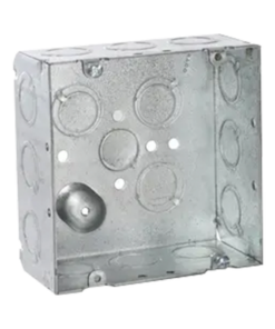 HUB-257-RACO-Caja Cuadrada 4 11/16 x 4 11/16"/ Profundidad de 2- 1/8"/ Cuenta 1 Entrada de 1/2" y 15 TKO  (1/2"-3/4").