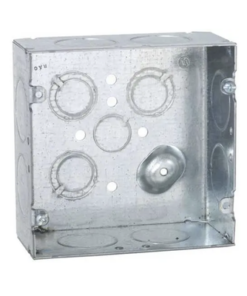 HUB-258-RACO-Caja Cuadrada 4 11/16 x 4 11/16"/ Profundidad 2- 1/8"/ Cuenta con 1 Entrada de 1/2", 8 de 1" y  3 TKO  (1/2"-3/4").