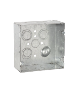 HUB-265-RACO-Caja Cuadrada 4 11/16" x 4 11/16"/ Profundidad 2- 1/8"/ 4 Entradas 1", 4 Entradas 3/4", 1 Entrada 1/2" y 3 TKO (1/2"-3/4").