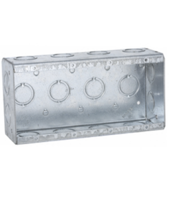 HUB-693-RACO-Caja Multigang de 4 Gangs,/ Profundidad de 2-1/2"/ 20 TKO (1/2"- 3/4").