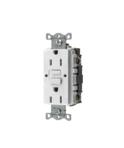 HUB-GFR-ST-15W-HUBBELL-Contacto de Auto-verificación GFCI con Interruptor de Falla a Tierra de 15 A 125 V 2 Polos, 3 Hilos Color Blanco (Nema 5-15R), Grado Comercial.