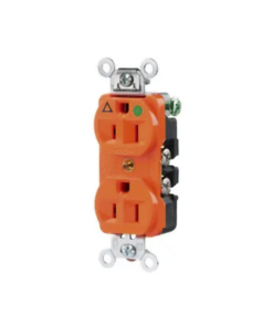 HUB-IG8-200-HUBBELL-Contacto Dúplex 15 A 125 V 2 Polos, 3 Hilos Color Naranja (Nema 5-15R). Grado Hospital.