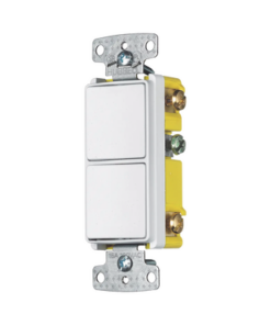 HUB-RCD-103W-HUBBELL-Interruptor Residencial 15 A 120-277 V, 1 Polo 3 Vías, Cableado lateral, Color Blanco.