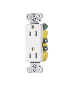 HUB-RRD15W-HUBBELL-Contacto Duplex Decorador 15A 125V, 2 Polos, 3 Hilos, Color  Blanco (Nema5-15R).
