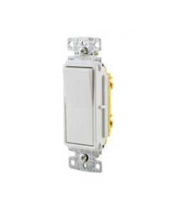 HUB-RSD-115W-HUBBELL-Interruptor Unipolar Residencial 15 A 120-277 V, Cableado Lateral y Trasero, Color Blanco.