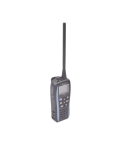 IC-M25A-ICOM-Radio portátil marino color azul metálico, 5 W de potencia RF, 0.5 W de salida de audio, flotante, sumergible IPX7, Tx: 156.025-157.425MHz, Rx: 156.050-163.275MHz , incluye batería de 1500mAh, cargador, antena clip y correa de mano