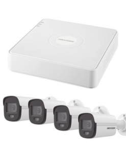 KIPCV2M/4B-HIKVISION-Kit IP 1080p (2 Megapixel) / NVR de 4 Canales con 4 Puertos PoE / 4 Cámaras IP Bala ColorVu Lite y ACUSENSE Lite / Micrófono Integrado
