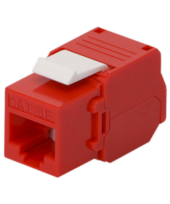 LP-KJ-516-TTRD-LINKEDPRO BY EPCOM-Módulo Jack Keystone Cat5e (Toolless), con Terminación en Ángulo 180 - Color Rojo, Compatible con Faceplate y Patchpanel Linkedpro