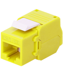 LP-KJ-516-TTYE-LINKEDPRO BY EPCOM-Módulo Jack Keystone Cat5e (Toolless), con Terminación en Ángulo 180 - Color Amarillo, Compatible con Faceplate y Patchpanel Linkedpro