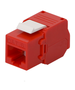 LP-KJ-610-TTRD-LINKEDPRO BY EPCOM-Módulo Jack Keystone Cat6 (Toolless), con Terminación en Ángulo 180 - Color Rojo, Compatible con Faceplate y Patchpanel Linkedpro