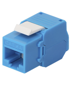 LP-KJ-6A-TTBU-LINKEDPRO BY EPCOM-Módulo Jack Keystone Cat6A (Toolless), con Terminación en Ángulo 180 - Color Azul, Compatible con Faceplate y Patchpanel Linkedpro