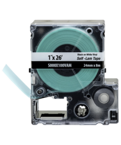 S000X100VAM-PANDUIT-Casete de Etiquetas Autolaminadas de Cinta Continua, de 24 (1 Pulgada) mm de Ancho, 8 Metros (26.25 Pies) de Largo, Para Cables de 2.5 a 5.1 mm (0.1 a 0.2 Pulgadas) de Diámetro, Color Blanco