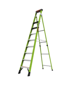 SENTINEL10-Little Giant Ladder Systems-Escalera de 3.05 m Capacidad máxima de 170 Kg, inclinada, de fibra de vidrio con almohadilla de pared giratoria.