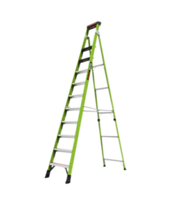 SENTINEL12-Little Giant Ladder Systems-Escalera de 3.65 m Capacidad máxima de 170 Kg, inclinada, de fibra de vidrio con almohadilla de pared giratoria.