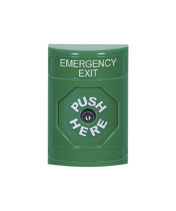 SS2-100-EX-EN-STI-Botón de Salida de Emergencia, Texto en Inglés, Restablecimiento con Llave