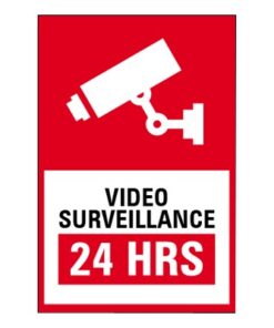 SYS-CALVIDI-EPCOM-Etiqueta de Videovigilancia en Vinil Adhesivo Mate (Inglés)