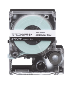 T075X000VPM-BK-PANDUIT-Casete de Etiquetas de Vinilo de Cinta Continua, Color Negro Sobre Blanco, Uso Interior/Exterior, 18 mm de Ancho x 7 Metros (22.97 pies) de Largo