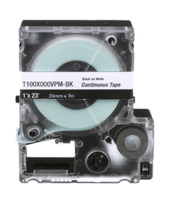 T100X000VPM-BK-PANDUIT-Casete de Etiquetas de Vinilo de Cinta Continua, Color Negro Sobre Blanco, Uso Interior/Exterior, 24 mm (0.94 Pulgadas) de Ancho x 7.6 Metros (24.93 Pies) de Largo