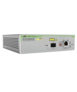 AT-PC2000/SP-90-ALLIED TELESIS-Convertidor de medios Gigabit Ethernet PoE+ a fibra óptica con puerto SFP Gigabit, la distancia y tipo de fibra óptica depende del transceptor