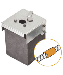 AT-W40/W40/LV-APLICACIONES TECNOLOGICAS-Molde de grafito vertical unión lineal de cable 4/0 AWG (pasante) con cable 4/0 AWG (terminal).