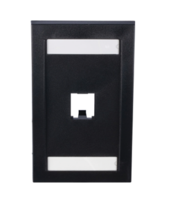 CFPE1BLY-PANDUIT-Placa de Pared Vertical Ejecutiva, Salida de 1 Puerto Mini-Com, Con Espacios Para Etiquetas, Color Negro