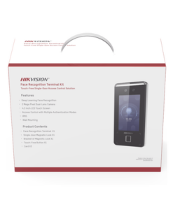 DS-KAS541-HIKVISION-Kit de Control de Acceso TODO INCLUIDO con Lector de Rostros, QRs , Tarjetas y Huellas / 3,000 Rostros / Compatible con App Hik-Connect / Videoportero / Incluye Electroimán  Botón de Salida y Montajes Z y L para imán / HIK-IA