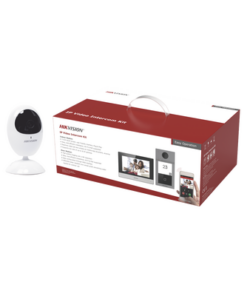 DS-KIS604-P(B)/CAM-HIKVISION-Kit de Videoportero IP PoE Estandar con llamada a App de Smartphone (Hik-Connect) / Apertura con tarjeta MIFARE / Frente de calle IK08 & IP65 / Soporta 2 puertas + 1 Cámara WiFi / DS-2CV2U21FD-IW