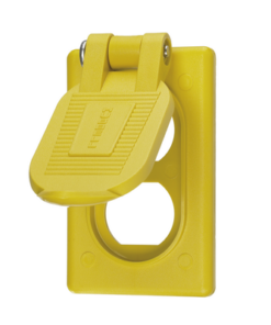 HUB-HBL-52C-M22-HUBBELL-Tapa Resistente a Intemperie para Contacto Dúplex/ Color Amarillo/ Grado Marino.