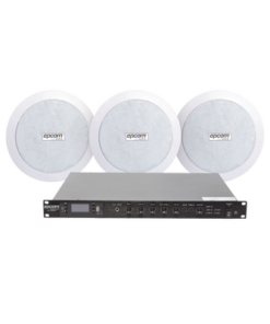 SF120DTB/3CS-EPCOM PROAUDIO-KIT de Amplificador de 120W para Rack SF120DTB | 3 Altavoces de Plafón de 5.5in SF-206P | 3.75 - 30W | Sistema 70/100V