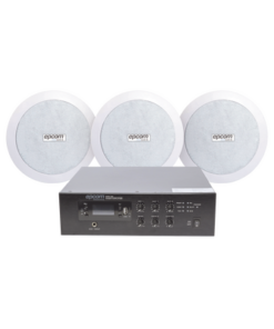 SFB120/3CS-EPCOM PROAUDIO-KIT de Amplificador de 120W para Escritorio | 3 Altavoces de Plafón de 5.5in | 3.75 - 30W | Sistema 70/100V