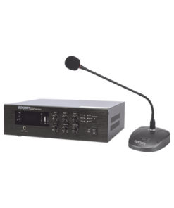SFB240/MIC-EPCOM PROAUDIO-KIT de Amplificador de Audio de 240W Modelo SFB240 | más Micrófono de Escritorio Modelo SF621A