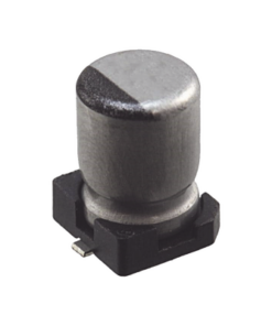 1189-2455-1-ND-SYSCOM-Capacitor Electrolítico de Aluminio tipo SMD de 10uF, 35V, 20%, 5 x 6.1 mm.