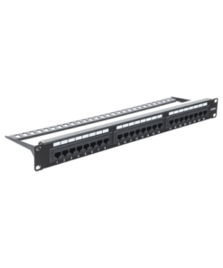 LP-PP-605A-LINKEDPRO BY EPCOM-Panel de Parcheo de Impacto (110) UTP de 24 Puertos Cat6A, 19 Pulgadas (48.26 cm), con Barra para Organizar Cables y Espacio para Etiqueta