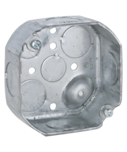HUB-126-RACO- Caja Octagonal de 4" / Profundidad 1 1/2" / 6 Entradas de 3/4", 2 Entradas de 1/2" / Troquelada.