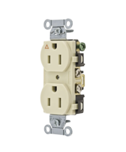 HUB-IG5252I-HUBBELL-Contacto Dúplex Conexión a Tierra Aislada/ 15 A 125 V/ 2 Polos 3 Hilos/ Color Marfil/ Nema 5-15R/ Grado Comercial.